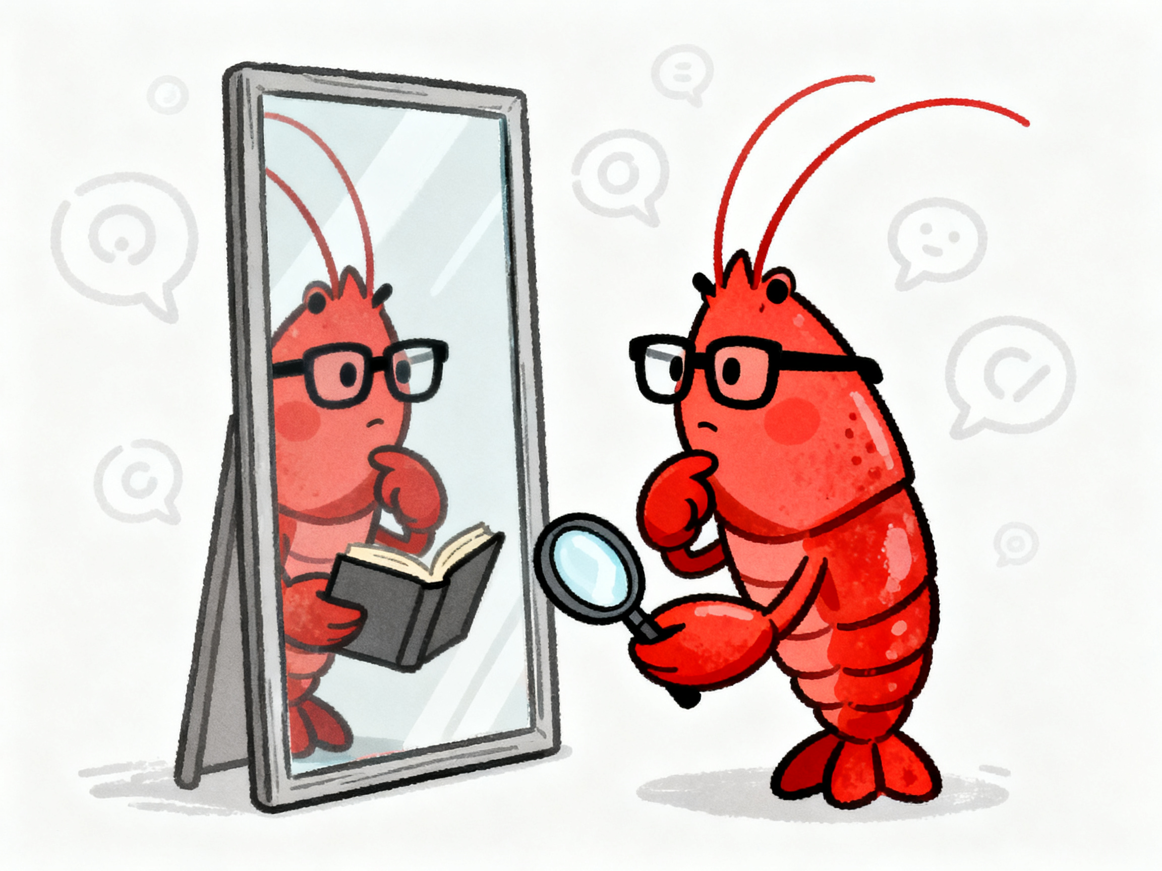 镜中龙虾问自己